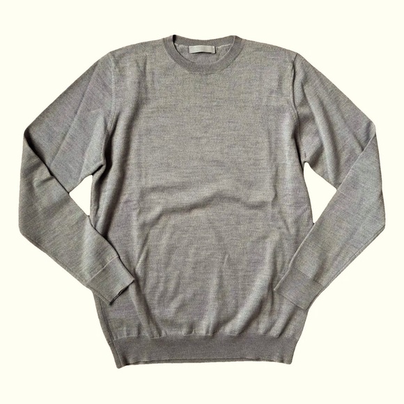 WARDROBE.NYC Gray Crew Neck Long Sleeve Sweater Medium M $395 Wool - Picture 3 of 13